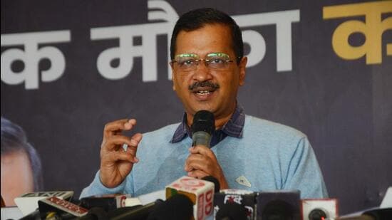 AAP convenor Arvind Kejriwal addresses the media on Monday in Haridwar. (RAMESHWAR GAUR/HT PHOTO.) AAP convenor Arvind Kejriwal addresses the media on Monday in Haridwar. (RAMESHWAR GAUR/HT PHOTO.)