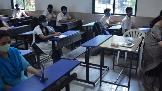 Physical classes in Odisha schools will be conducted while strictly following all Covid-19 protocols, government officials have said. (HT PHOTO.)(File)
