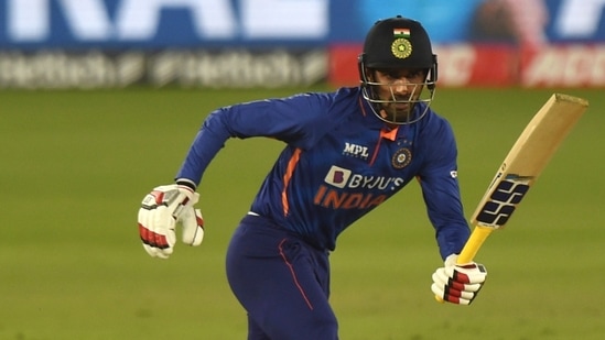 India's Deepak Hooda in action during the first ODI cricket match between India and West Indies, at the Narendra Modi Stadium, in Ahmedabad, Sunday, Feb 6(PTI)