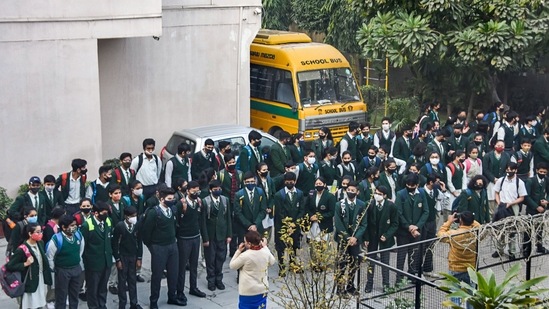 "Happy to see children back in school again. They also got frustrated. I pray that the need to close schools does not arise again," Delhi CM Arvind Kejriwal tweeted in Hindi.(PTI )