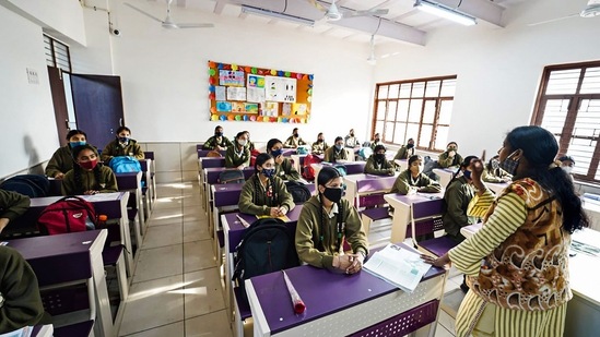 Delhi Chief Minister Arvind Kejriwal shared on Twitter some photos of children being welcomed at different schools.(PTI)