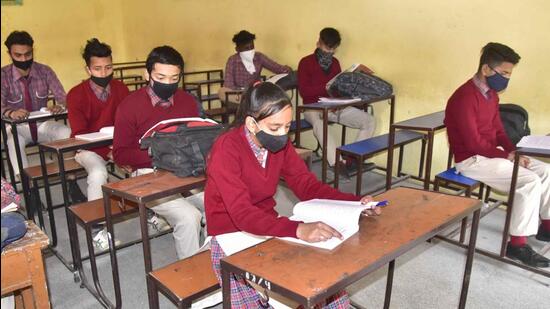 Schools in Ludhiana reopened on February 7, recording thin attendance. (Gurpreet Singh/HT)