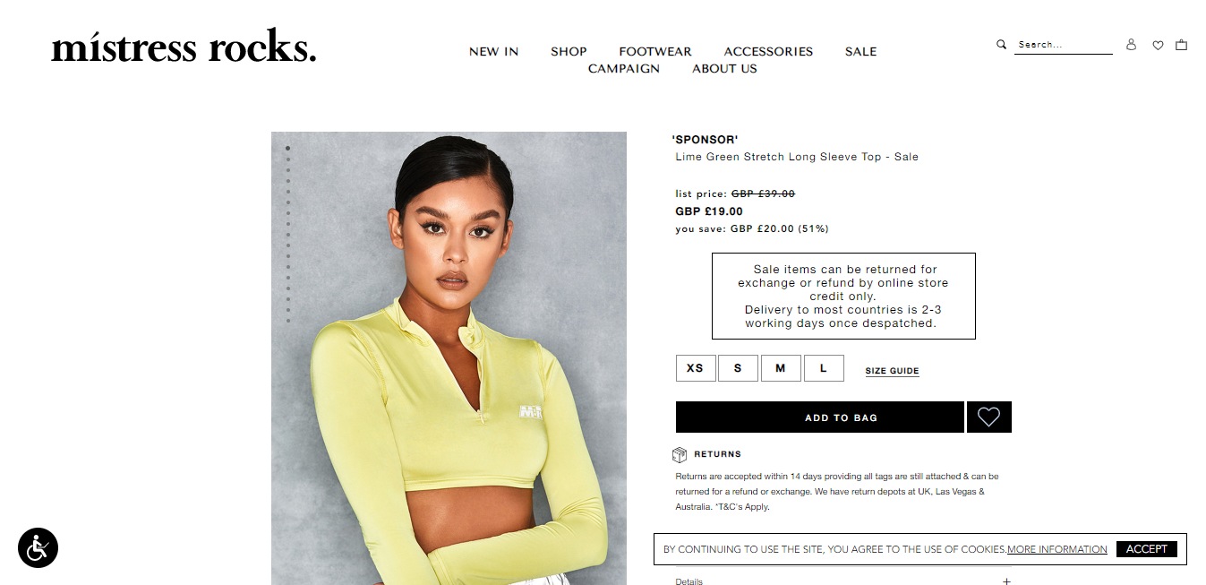 The Lime Green Stretch Long Sleeve Top.&nbsp; (mistressrocks.com)