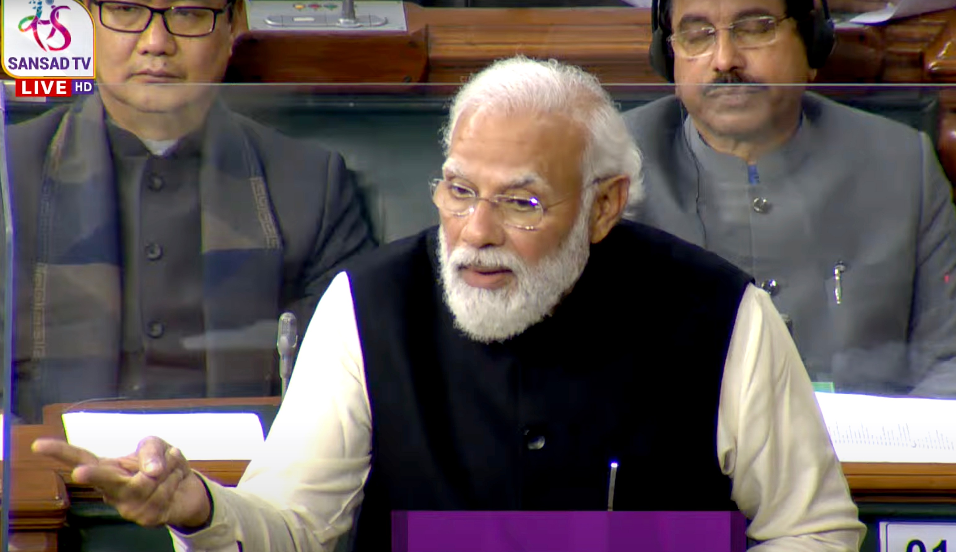 Prime Minister Narendra Modi replies to the debate on the Motion of Thanks to the President's Address in Lok Sabha on Monday. (ANI) Prime Minister Narendra Modi replies to the debate on the Motion of Thanks to the President's Address in Lok Sabha on Monday. (ANI)