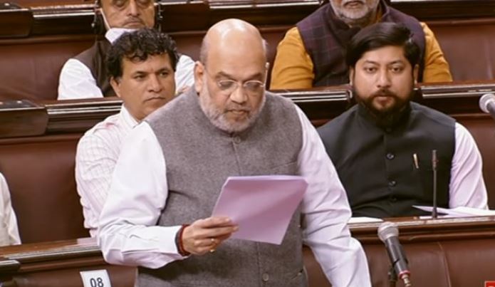 Union home minister Amit Shah in Rajya Sabha (Screengrab/Sansad TV)