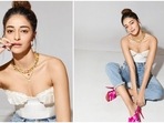 The actors of Gehraiyaan, Deepika Padukone, Ananya Panday, Siddhant Chaturvedi and Dhairya Karwa have been leaving no stone unturned in promoting their film for over a month now. They have been stealing the limelight everywhere they're going with their stylish outfits. Ananya Panday, who has been grabbing eyeballs with her bodycon dresses and mini skirts, was recently spotted acing the denim and corset look.(Instagram/@ananyapanday)