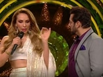 Iulia Vantur, Salman Khan on sets of Bigg Boss 15.&nbsp;