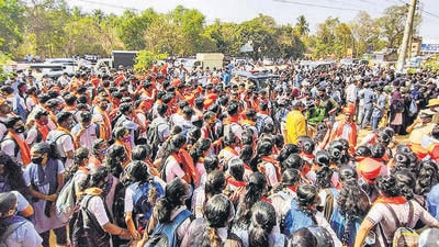 Karnataka chief minister Basavaraj Bommai on Tuesday appealed to the Opposition and the people concerned not to escalate the situation by making “provocative” statements and to wait for the high court order. (PTI) Karnataka chief minister Basavaraj Bommai on Tuesday appealed to the Opposition and the people concerned not to escalate the situation by making “provocative” statements and to wait for the high court order. (PTI)