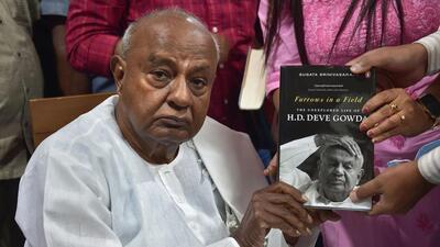 Former prime minister H D Devegowda sought clarity and details from the Centre on the Krishna-Pennar and Pennar-Cauvery link projects, which have been proposed. (PTI) Former prime minister H D Devegowda sought clarity and details from the Centre on the Krishna-Pennar and Pennar-Cauvery link projects, which have been proposed. (PTI)
