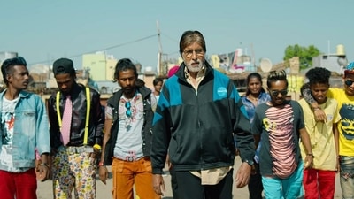 Amitabh Bachchan plays a football coach in Jhund. Amitabh Bachchan plays a football coach in Jhund.