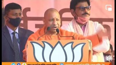 Chief minister Yogi Adityanath addresses an election rally in Jewar on Tuesday. (Sourced) Chief minister Yogi Adityanath addresses an election rally in Jewar on Tuesday. (Sourced)