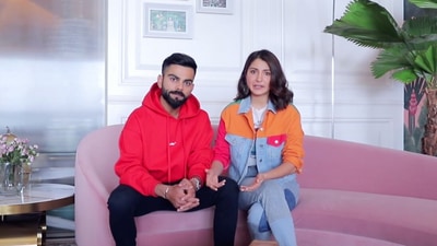 Anushka Sharma and Virat Kohli at their Mumbai home. Anushka Sharma and Virat Kohli at their Mumbai home.