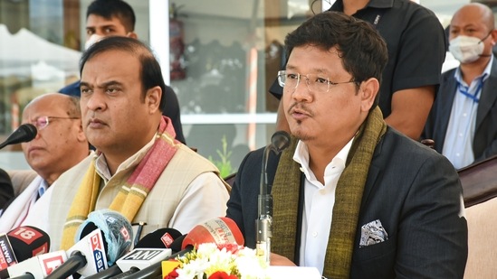 The Congress delegation, led by Congress Legislature Party (CLP) leader Ampareen Lyngdoh, handed over the letter of support to Conrad Sangma-led Meghalaya Democratic Alliance (MDA) government. (PTI) The Congress delegation, led by Congress Legislature Party (CLP) leader Ampareen Lyngdoh, handed over the letter of support to Conrad Sangma-led Meghalaya Democratic Alliance (MDA) government. (PTI)