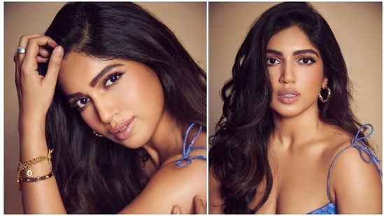 Bhumi Pednekar left her luscious locks open and opted for neutral eyes and nude makeup to complement her look.(Instagram/@bhumipednekar)