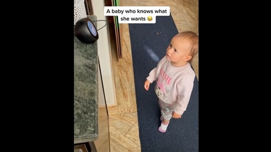 A screengrab from the Instagram video showing a toddler dancing to her favourite song after asking Alexa to play it.&nbsp;(instagram/@dirtyheads)