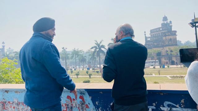 Sooraj Barjatya near Rumi Darwaza, Lucknow Sooraj Barjatya near Rumi Darwaza, Lucknow