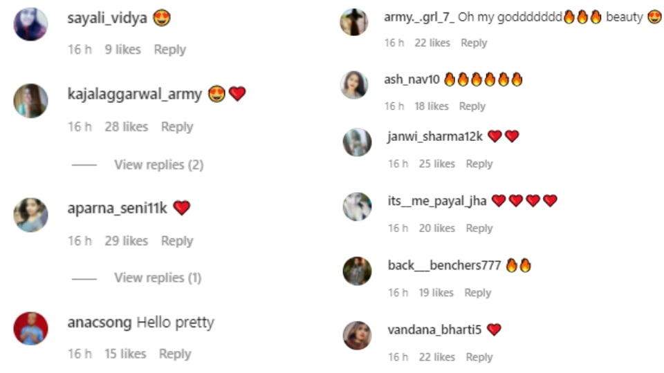 Comments on Kajal Aggarwal's post. Comments on Kajal Aggarwal's post. 