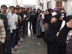 Voters at a polling booth in Lucknow. (File photo for representation)
