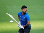 India's Virat Kohli bats during a practice session ahead of second one day international cricket match against West Indies in Ahmedabad, India.(AP) India's Virat Kohli bats during a practice session ahead of second one day international cricket match against West Indies in Ahmedabad, India.(AP)