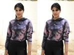 Actor Rhea Chakraborty was spotted wearing a tie-dye sweatshirt on Tuesday.&nbsp;