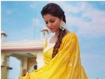 Rubina Dilaik is an absolute fashionista. The actor shared a slew of pictures from one of her recent fashion photoshoots on her Instagram profile on Tuesday and since then, fashion lovers have been taking note of how to look so stunning in an ethnic ensemble. Rubina, for the pictures, decked up in a traditional attire and made fashion traffic stop and stare.(Instagram/@rubinadilaik)