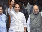 Union Home Minister Amit Shah and Defence Minister Rajnath Singh will visit Goa and hold a series of public rallies and door-to-door meetings across various constituencies in North and South Goa.(PTI photo) Union Home Minister Amit Shah and Defence Minister Rajnath Singh will visit Goa and hold a series of public rallies and door-to-door meetings across various constituencies in North and South Goa.(PTI photo)