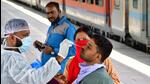 A health worker collects a swab sample at Dadar station in Mumbai on Wednesday. Bhushan Koyande/ HT photo A health worker collects a swab sample at Dadar station in Mumbai on Wednesday. Bhushan Koyande/ HT photo