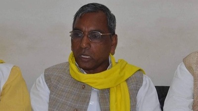 Suheldev Bharatiya Samaj Party leader OP Rajbhar. Suheldev Bharatiya Samaj Party leader OP Rajbhar.