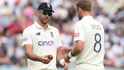 England's James Anderson and Stuart Broad. (Action Images via Reuters)