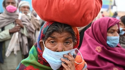 The Mukhyamantri Tirth Yatra Yojana (CM Pilgrimage scheme) was temporarily suspended from January 7 this year due to the Omicron-fuelled fifth wave of Covid-19 in the Capital.. (Photo by DIBYANGSHU SARKAR / AFP) (AFP) The Mukhyamantri Tirth Yatra Yojana (CM Pilgrimage scheme) was temporarily suspended from January 7 this year due to the Omicron-fuelled fifth wave of Covid-19 in the Capital.. (Photo by DIBYANGSHU SARKAR / AFP) (AFP)
