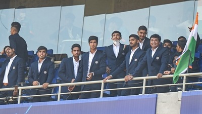 U-19 members at a gallery to watch the second ODI between India and West Indies (PTI)