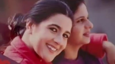 Amrita Singh with Saba Ali Khan in a throwback picture.