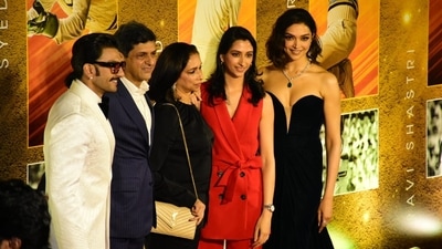 Deepika Padukone and Ranveer Singh with her family. (Varinder Chawla)