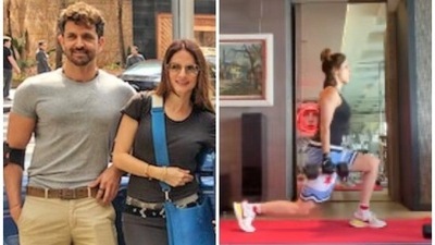 Hrithik Roshan with ex-wife Sussanne Khan. (Instagram) Hrithik Roshan with ex-wife Sussanne Khan. (Instagram)