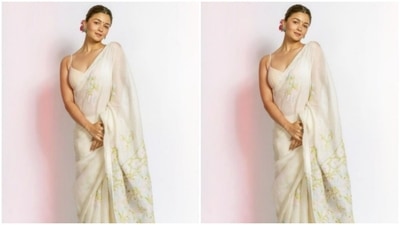 In soft emerald statement ear studs and an oxidised ring, Alia accessorised her ethnic look for the day. (Instagram/@aliabhatt)