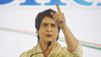 Priyanka Gandhi was questioned on her tweet regarding the hijab row, (Photo: Deepak Gupta) Priyanka Gandhi was questioned on her tweet regarding the hijab row, (Photo: Deepak Gupta)
