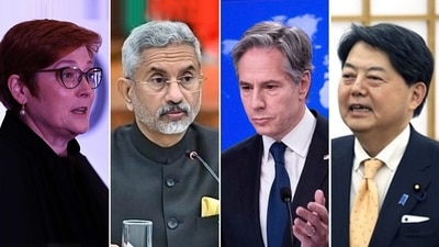 Foreign ministers of Quad countries: Marise Payne, S Jaishankar, Antony Blinken and Yoshimasa Hayashi. Foreign ministers of Quad countries: Marise Payne, S Jaishankar, Antony Blinken and Yoshimasa Hayashi.