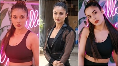 Shehnaaz Gill flaunts bold black crop top and pants with sheer jacket in viral video: Fans says 'hottest beauty' Shehnaaz Gill flaunts bold black crop top and pants with sheer jacket in viral video: Fans says 'hottest beauty'