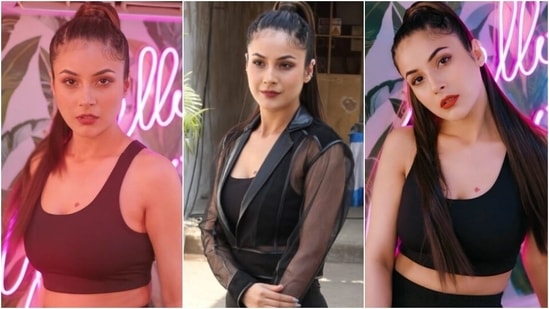 Shehnaaz Gill flaunts bold black crop top and pants with sheer jacket in viral video: Fans says 'hottest beauty'