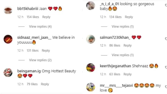 Comments on Shehnaaz Gill's post.&nbsp;