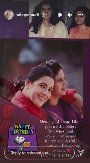 Saba Ali Khan also wished Amrita on her Instagram Stories with a picture collage.