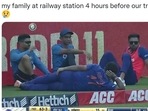 Rishabh Pant's photo while “chilling” on the boundary ropes with Deepak Chahar and the support staff after his dismissal went viral and resulted in a plethora of memes.(@BrahmaandKiMaa/Twitter) Rishabh Pant's photo while “chilling” on the boundary ropes with Deepak Chahar and the support staff after his dismissal went viral and resulted in a plethora of memes.(@BrahmaandKiMaa/Twitter)