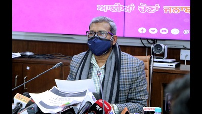 Punjab chief electoral officer S Karuna Raju said there are 2,14,99,804 registered voters in Punjab, of which 1,12,98,081 are male and 1,02,00,996 are female (ANI FILE)