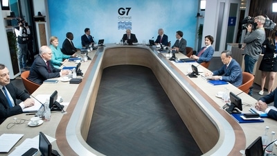 Earlier in 2021, the separate summits attended by President Joe Biden of G7 leaders and NATO leaders as well as the Summit for Democracy hosted by Biden were astute endeavours to rally allies and partners against the West’s major adversaries, China and Russia. (AP) Earlier in 2021, the separate summits attended by President Joe Biden of G7 leaders and NATO leaders as well as the Summit for Democracy hosted by Biden were astute endeavours to rally allies and partners against the West’s major adversaries, China and Russia. (AP)