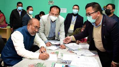Imphal: Election officials said only one nomination paper of an independent candidate was rejected during scrutiny (ANI)
