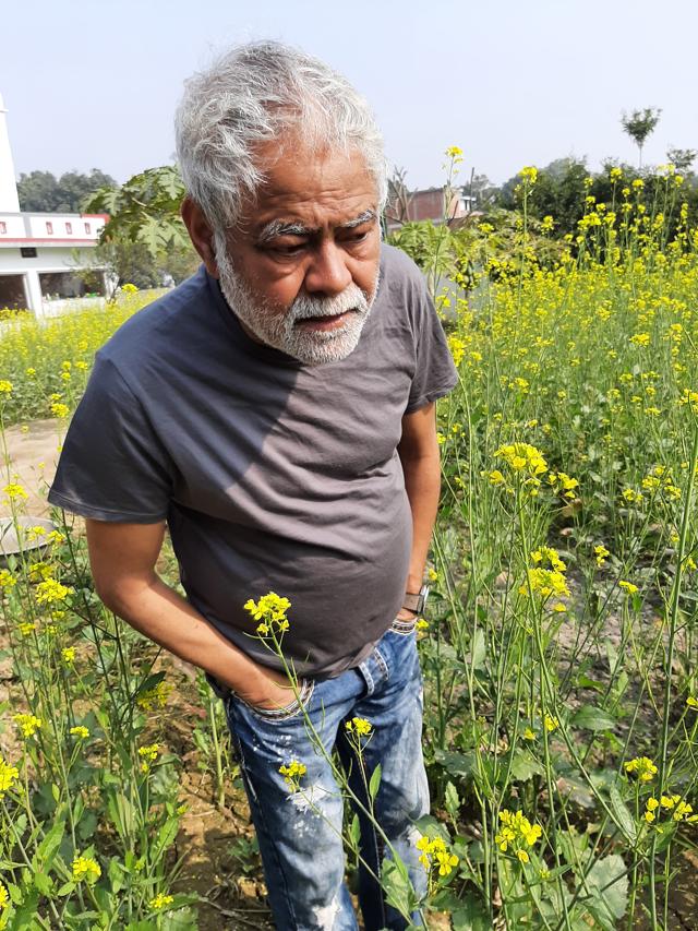 Sanjay Mishra at a farmhouse he is staying on the city outskirts. (Photo: Deep Saxena/HT)