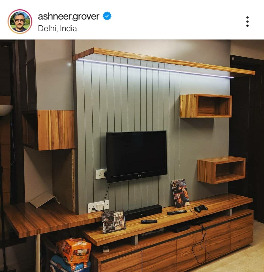 Ashneer shared this picture of the TV cabinet in his children’s room on social media.