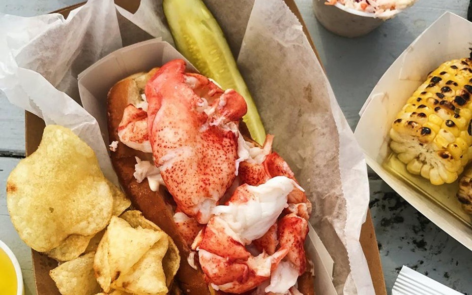 This image released by Goldbelly shows a lobster roll from McLoons Lobster Shack in Maine. (Goldbelly via AP) This image released by Goldbelly shows a lobster roll from McLoons Lobster Shack in Maine. (Goldbelly via AP)