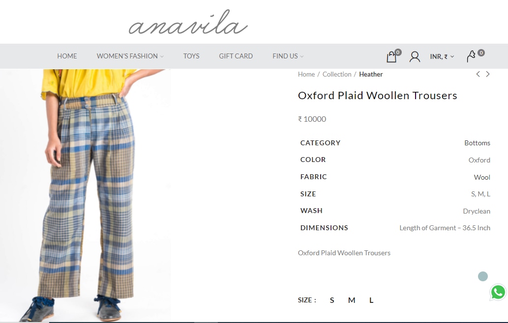 Karisma Kapoor's plaid wool trousers from Anavila &nbsp;(anavila.com)