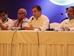 Congress leader Rahul Gandhi addresses a press conference in Margao, Goa, along with other party leaders.(Twitter/@INCIndia) Congress leader Rahul Gandhi addresses a press conference in Margao, Goa, along with other party leaders.(Twitter/@INCIndia)